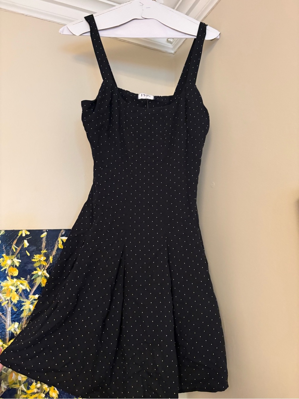 Polka Dot Black Drop Waist A-Line Sundress